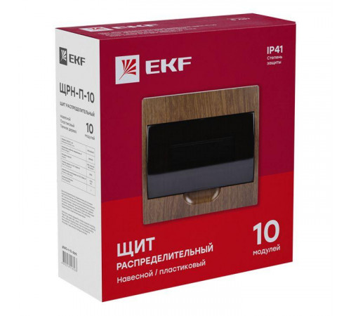 Щит ЩРН-П-10 IP41 темное дерево PROxima EKF pb40-n-10-dark