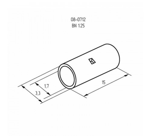 Гильза соединительная (СГ L-15мм) 0.5-1.5кв.мм (BN1.25) REXANT 08-0712