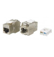 Вставка Keystone Jack RJ45 (8P8C) кат.5E экранир. KJ8-8P8C-C5e-180-TLS-SH-F-WH 180град. Toolless бел. Hyperline 426191