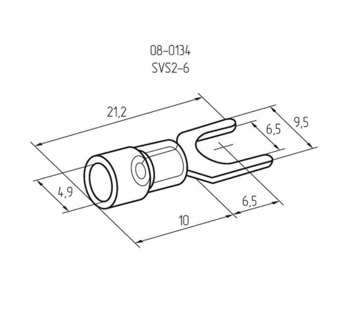 Наконечник вилочный изолир. (НВИ - 6.5мм) 1.5-2.5кв.мм (SVS2-6; VS2-6) REXANT 08-0134