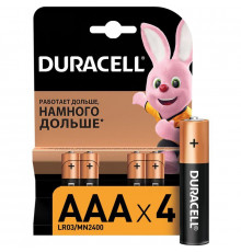 Элемент питания алкалиновый AAA/LR03/MN2400 Basic BP-4 (блист.4шт) Duracell Б0014046/Б0026813