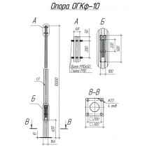 Опора ОГКф-10 (3мм 68/166 фл.300х10 мц. 200 отв. 23х4) гор. оцинк. UMECON МК 89863