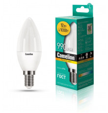 Лампа светодиодная LED12-C35/830/E14 12Вт 220В Camelion 13687