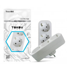 Разветвитель 3-м с заземл. 16А 250В IP20 полипропилен бел. TOKOV ELECTRIC TKL-S3Z-C01