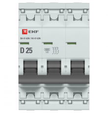 Выключатель автоматический модульный 3п D 25А 6кА ВА 47-63N PROxima EKF M636325D