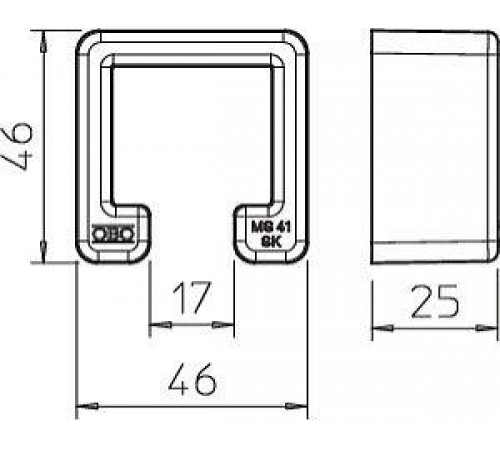 Колпачок защ. для рейки 41х41мм MS 41 SK OR SP OBO 1122900