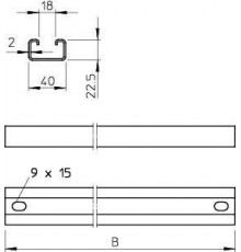 Перекладина CPS 4 С-образ. L592 гор. цинк CPS 4 SPR 592 FT OBO 6007252