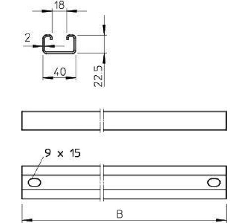 Перекладина CPS 4 С-образ. L592 гор. цинк CPS 4 SPR 592 FT OBO 6007252