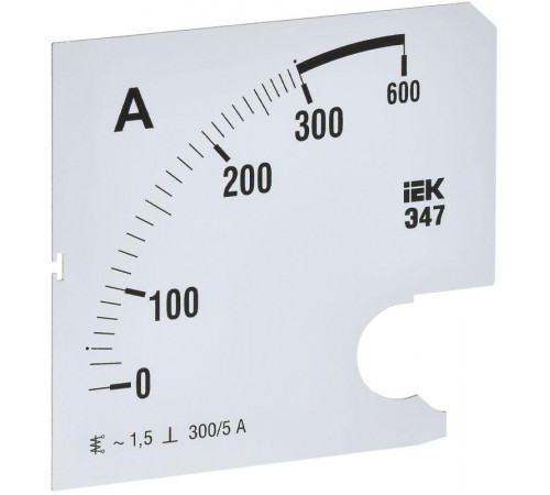 Шкала сменная для амперметра Э47 300/5А-1.5 96х96мм IEK IPA20D-SC-0300