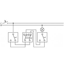 Переключатель проходной 1-кл. СП 10А IP20 250В механизм син. ABB 1012-0-1093