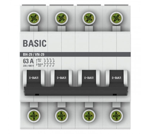 Выключатель нагрузки 4п 63А ВН-29 Basic EKF SL29-4-63-bas