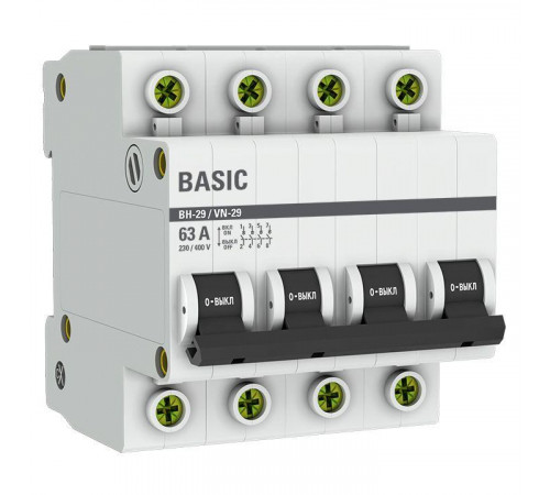 Выключатель нагрузки 4п 63А ВН-29 Basic EKF SL29-4-63-bas