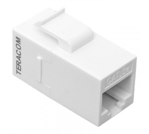 Адаптер проходной Keystone RJ45-RJ45 кат.5E неэкранир. TERACOM бел. EKF TRC-INLC-KSTN-5EUTP-WH