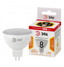 Лампа светодиодная STD LED MR16-8W-12V-827-GU5.3 MR16 8Вт софит GU5.3 тепл. бел. 12В ЭРА Б0049093