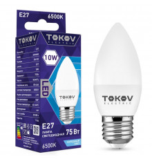 Лампа светодиодная 10Вт С37 6500К Е27 176-264В TOKOV ELECTRIC TKE-C37-E27-10-6.5K