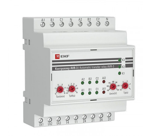 Контроллер АВР на 2 ввода с секционированием AVR-3 PROxima EKF rel-avr-3