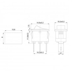 Выключатель клавишный 250В 3А (3с) ON-ON черн. Micro (RWB-102) Rexant 36-2030