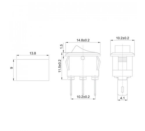 Выключатель клавишный 250В 3А (3с) ON-ON черн. Micro (RWB-102) Rexant 36-2030