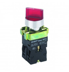 Переключатель NP2-BK13465 3 положения фиксацией 1НО+1НЗ AC230В (LED) IP40 (R) красн. CHINT 265956