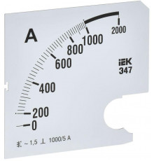 Шкала сменная для амперметра Э47 1000/5А-1.5 96х96мм IEK IPA20D-SC-1000