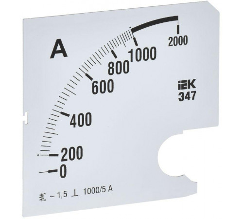 Шкала сменная для амперметра Э47 1000/5А-1.5 96х96мм IEK IPA20D-SC-1000