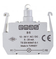 Блок-контакт подсветки с бел. светодиодом 12-30В перем. и пост. тока EMAS B5