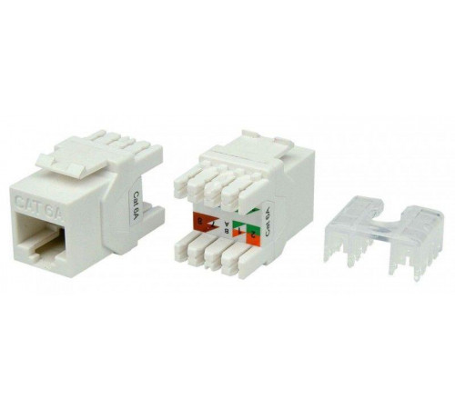 Вставка Keystone Jack RJ45 (8P8C) кат.6A (10G) 180град. KJ8-8P8C-C6A-180-WH бел. Hyperline 426187