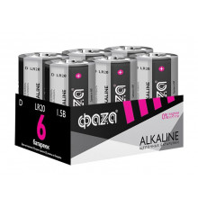 Элемент питания алкалиновый D/LR20 1.5В Alkaline Pack-6 (уп.6шт) ФАZА 5030633