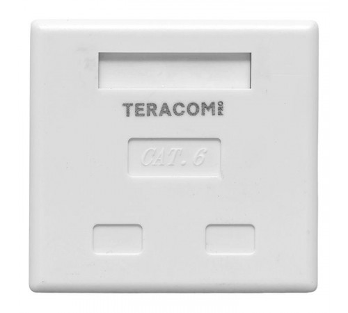 Розетка настенная TERACOM PRO кат.6 неэкранированная 2 порта RJ-45 Dual IDC бел. EKF TRP-WBOX-2RJ45-6UTP-WH