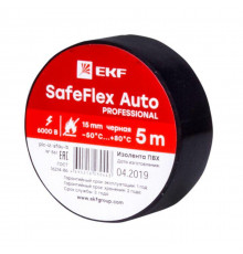 Изолента ПВХ 15мм (рул.5м) черн. SafeFlex Auto EKF plc-iz-sfau-b