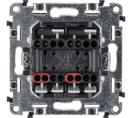 Переключатель 2-кл. СП Valena Life 10А IP20 250В с лицев. панелью безвинтов. зажимы механизм сл. кость Leg 752508