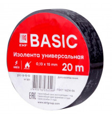 Изолента класс В 0.13х15мм (рул.20м) черн. EKF plc-iz-b-b