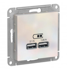 Розетка USB AtlasDesign тип A+A 5В 1х2.1А 2х1.05А механизм жемчуж. SE ATN000433