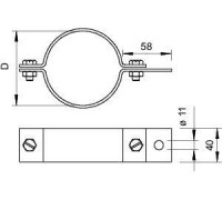 Хомут для крепления к трубе 303 DIN-1 1/4 OBO 5102138