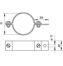Хомут для крепления к трубе 303 DIN-1 1/4 OBO 5102138