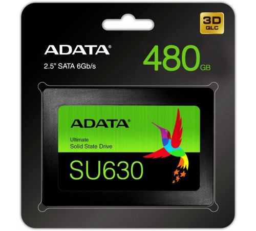 Накопитель твердотельный ASU630SS-480GQ-R 480GB SSD SU630 QLC 2.5дюйм SATAIII 3D NAND / without 2.5 to 3.5 brackets ADATA 1000517888