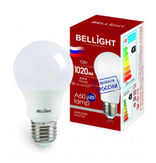 Лампа светодиодная LED A60 220В 12Вт E27 1020лм 4000К BELLIGHT 88297788