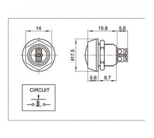 Кнопка антивандальная d12 Б/Фикс (2с винт) OFF-(ON) сфера (A12-A3) Rexant 36-3150