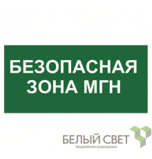 Знак безопасности BL-3015.E68: "Безопасная зона для МГН” Белый Свет a17977