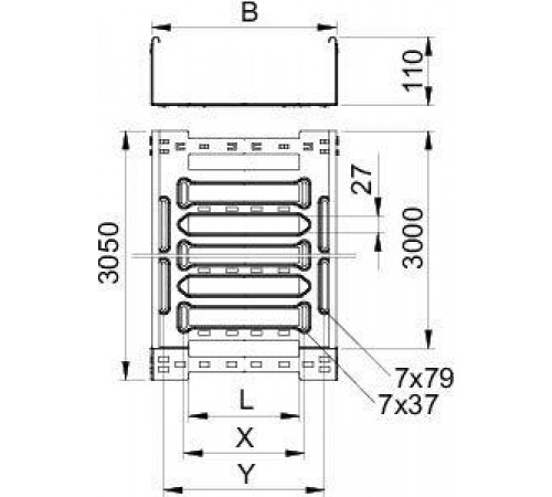 Лоток листовой перфорированный 200х110 L3050 сталь 1.5мм SKSM 120 FT OBO 6059635