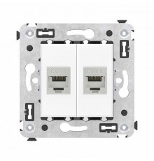 Розетка компьютерная 2-м СП Avanti "Белое облако" RJ45 кат.6 без шторок экранир. механизм DKC 4400794