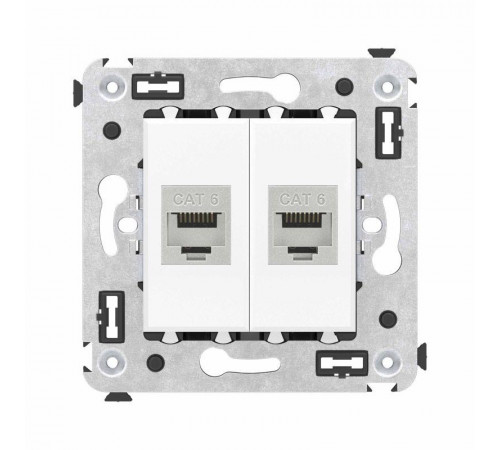 Розетка компьютерная 2-м СП Avanti "Белое облако" RJ45 кат.6 без шторок экранир. механизм DKC 4400794