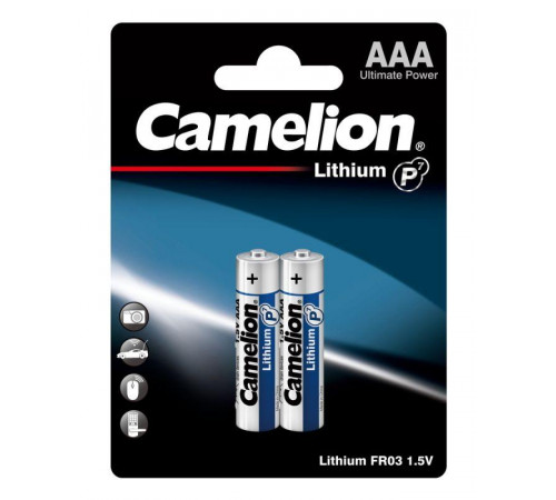 Элемент питания литиевый AAA/FR03 1.5В Lithium FR03-BP2 BL2 (уп.2шт) Camelion 15240