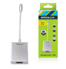 Переходник HDMI-Type C ELX-VA01-Type C пластик металлик коробка Ergolux 15300