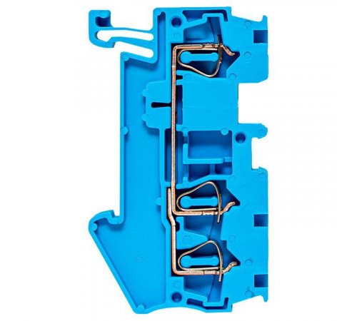 Колодка клеммная JXB-ST-2.5 31А 3 вывода пружинная син. EKF plc-jxb-st-2.5-3-blue