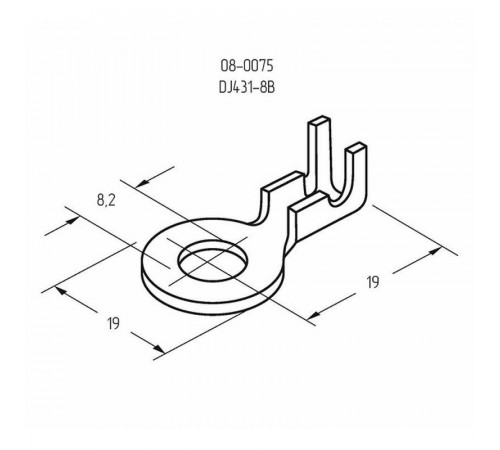 Наконечник кольцевой (НК d8.2мм) 1-1.5кв.мм (DJ431-8B) REXANT 08-0075
