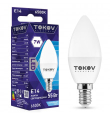 Лампа светодиодная 7Вт С37 6500К Е14 176-264В TOKOV ELECTRIC TKE-C37-E14-7-6.5K