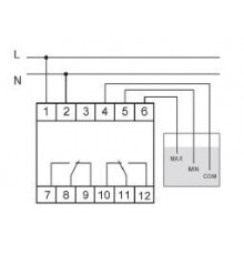 Реле уровня жидкости PZ-829 (без датчиков; двухуровн.; 3 модуля; монтаж на DIN-рейке) F&F EA08.001.007