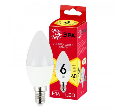 Лампа светодиодная LINE LED B35-6W-827-E14 R B35 6Вт свеча E14 тепл. бел. ЭРА Б0052383