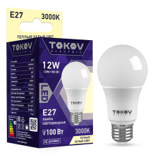 Лампа светодиодная 12Вт А60 3000К Е27 176-264В TOKOV ELECTRIC TKE-A60-E27-12-3K